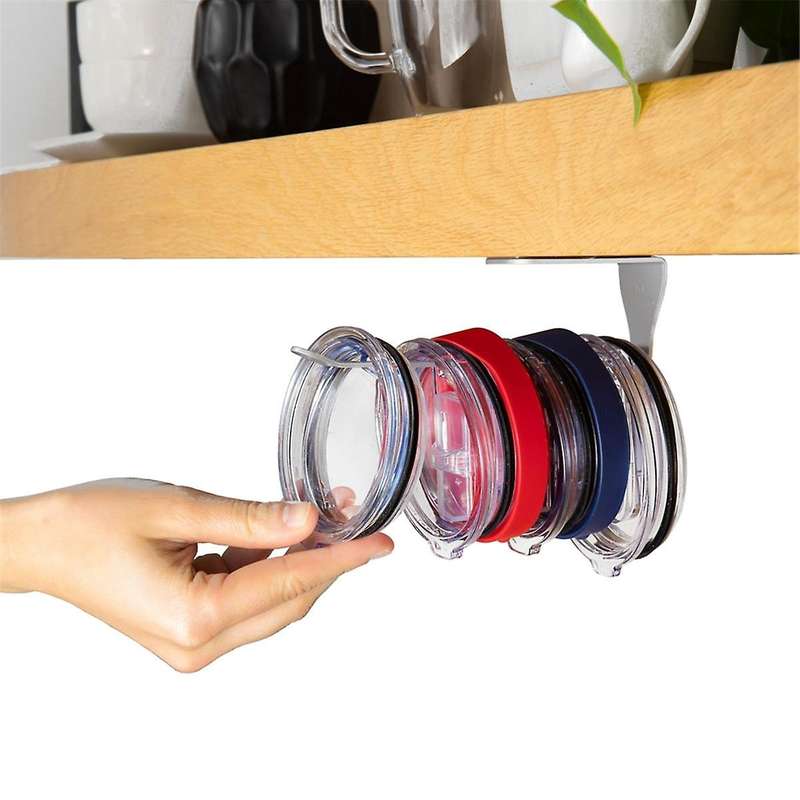 Tumbler Lid Organizer Horizontal 2024 New Tumbler Lid Storage Adhesive Lid Hook Tumbler Lid Hook Tu
