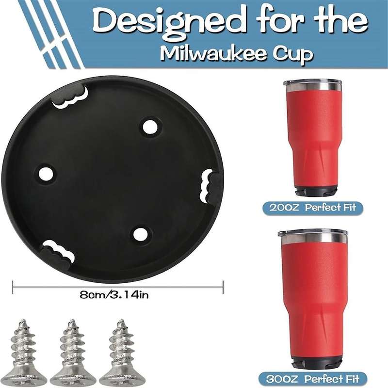 Tumbler Mount for Packout, Cup Holder with Screws Compatible for Packout Cup 20Oz & 30Oz