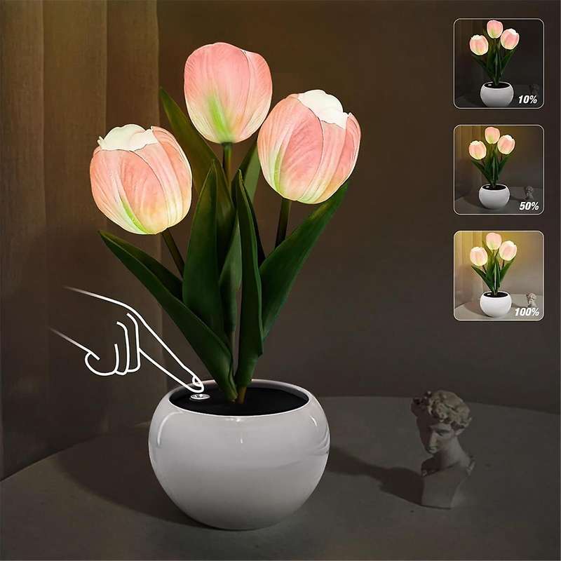 Tulip Lamp Lights Table Lamp Flower Desk Lamp Led Tulip Night Light for Living Room Bedroom for Room