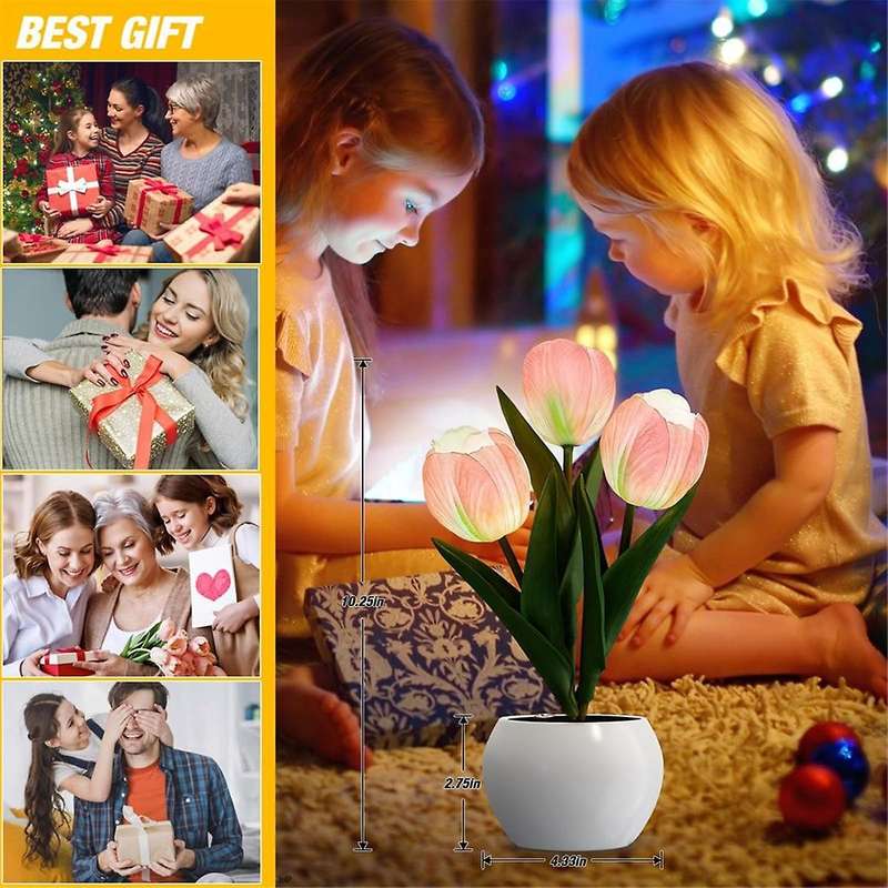Tulip Lamp Lights Table Lamp Flower Desk Lamp Led Tulip Night Light for Living Room Bedroom for Room