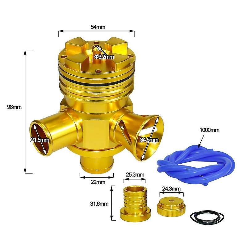 Turbo Blow Off Valve Splitter Valve Dump Valve Kit for-Golf - A3 A4 A6 TT 1.8T Gold
