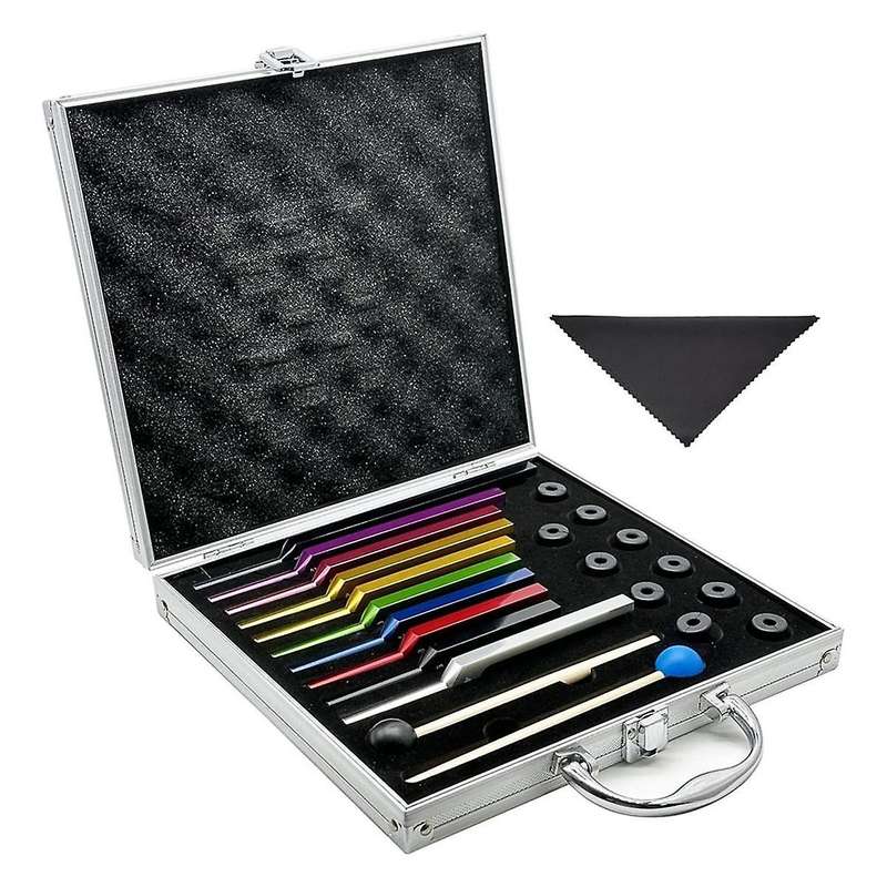 Tuning Forks Set - 10Pcs Unweighted Aluminum Alloy Forks with Cleaning Cloth, Rubber Mallets and Alu