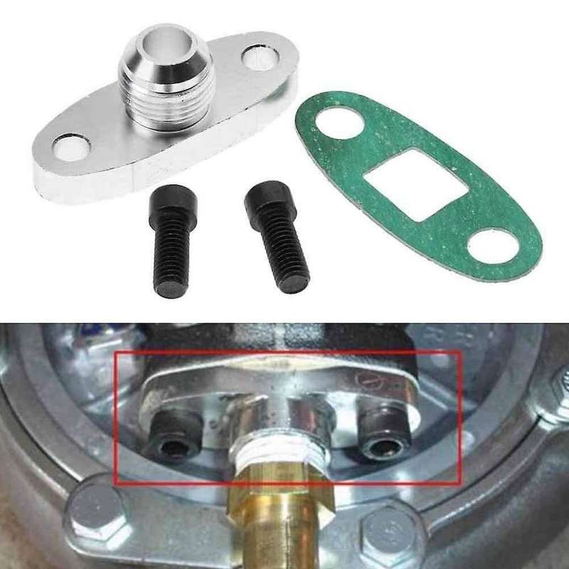 Turbo Oil Drain Outlet Flange Gasket Adapter Kit Set 10AN 10 an Fitting T3 T4 Refitting the An10 Tur
