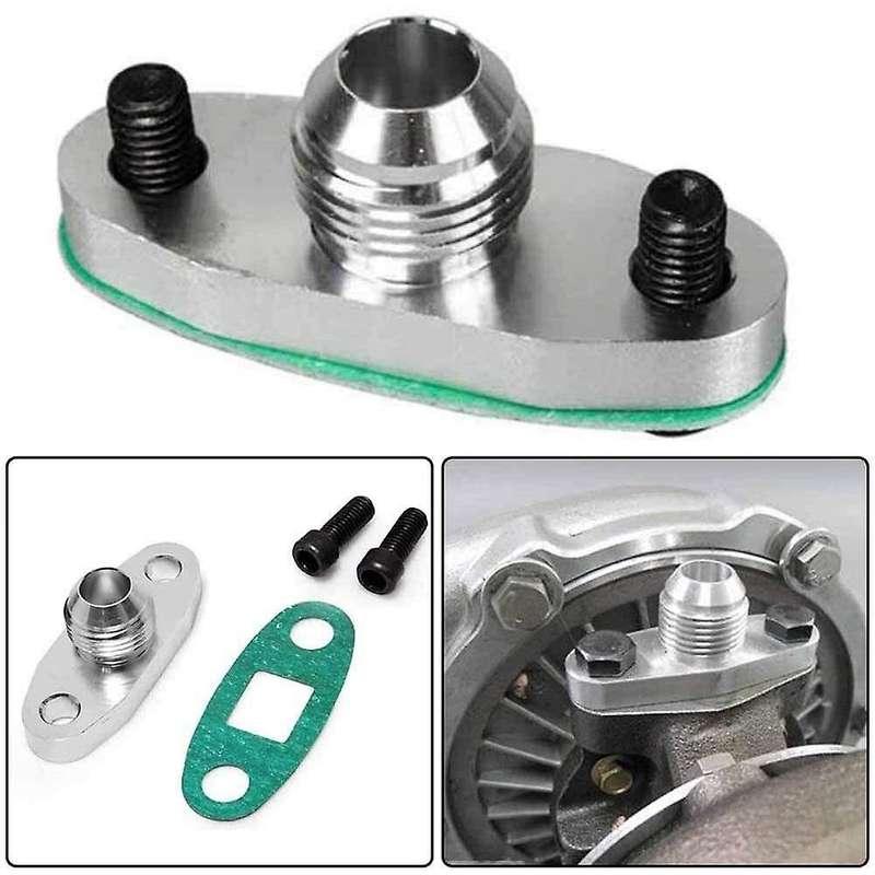 Turbo Oil Drain Outlet Flange Gasket Adapter Kit Set 10AN 10 an Fitting T3 T4 Refitting the An10 Tur