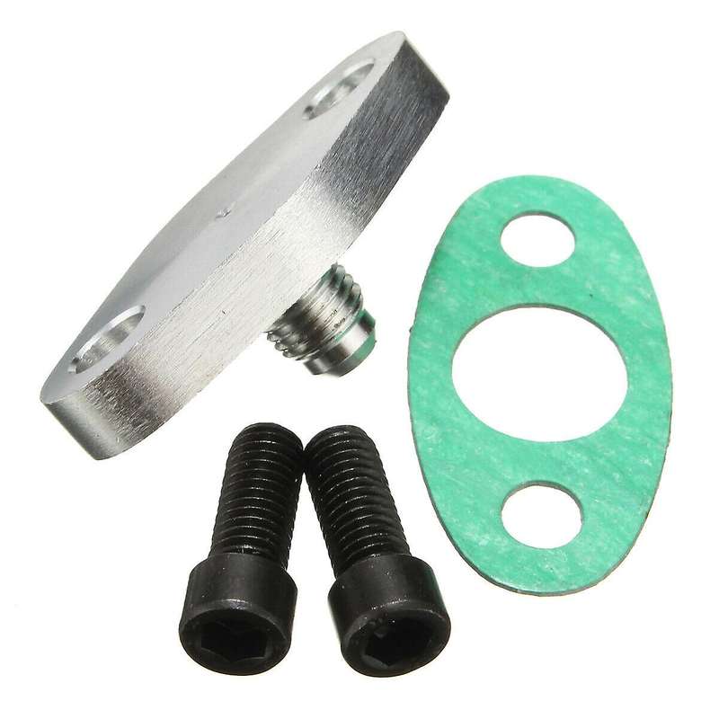 Turbo Oil Feed Line Inlet Flange Gasket 4AN 4 an Fitting Adapter for T3 T4 T04E GT40R GT42 GT42R GT4