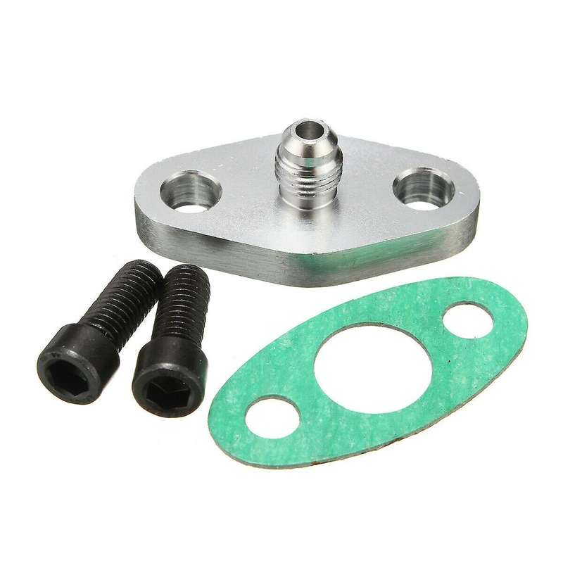 Turbo Oil Feed Line Inlet Flange Gasket 4AN 4 an Fitting Adapter for T3 T4 T04E GT40R GT42 GT42R GT4
