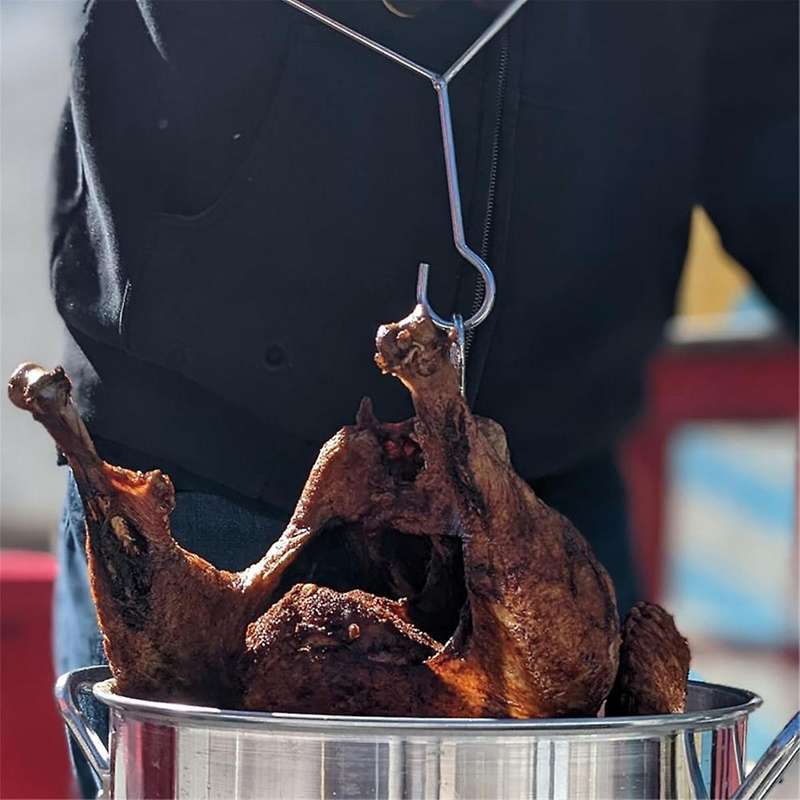 Turkey Rack and Lifting Hook Kit. for Use with Turkey Fryer Packages