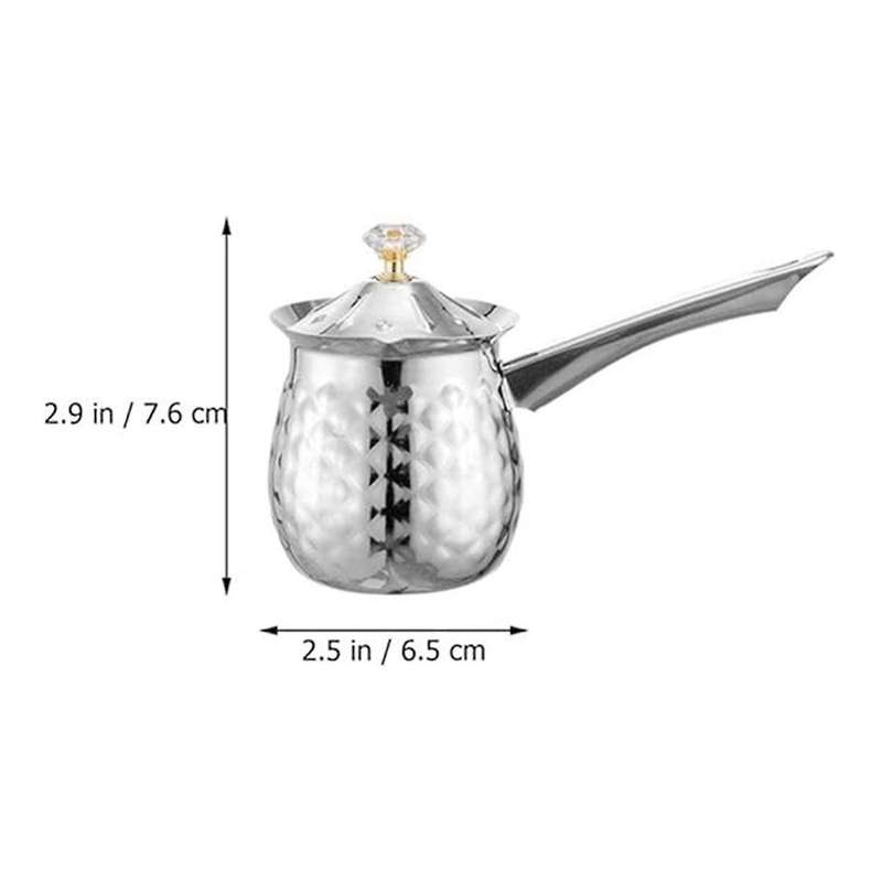 Turkish Coffee Pot,Coffee Maker Stainless Steel Coffee Pot, Chocolate-Milk Warmer with Spout 200Ml