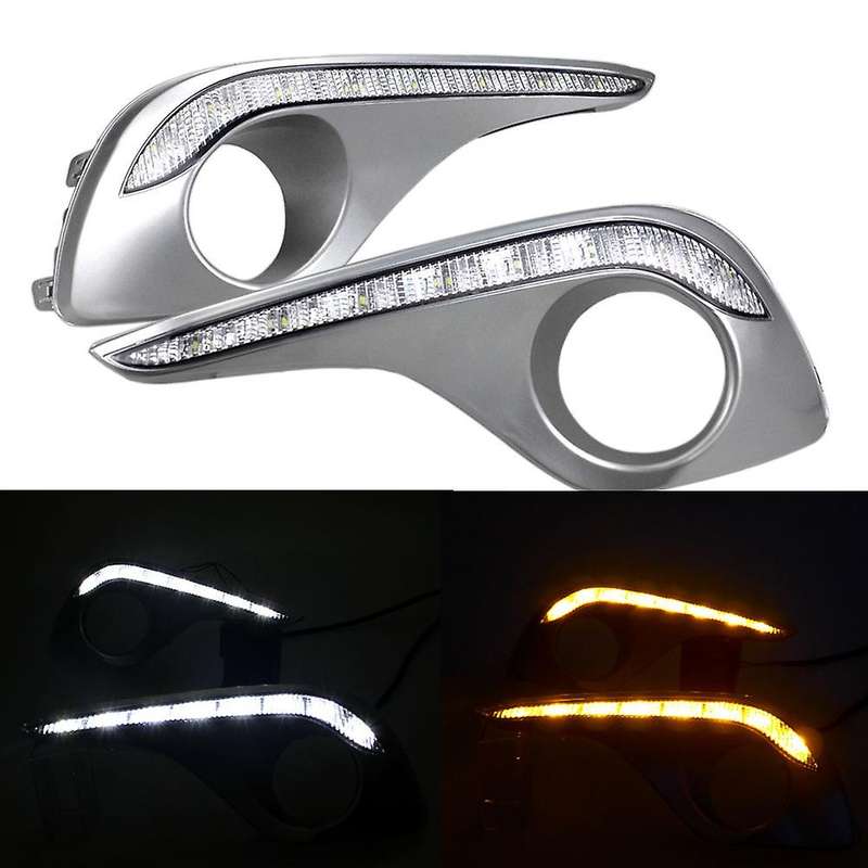 Turn Signal Style Relay Led Drl Daytime Running Lights with Fog Lamp Hole for