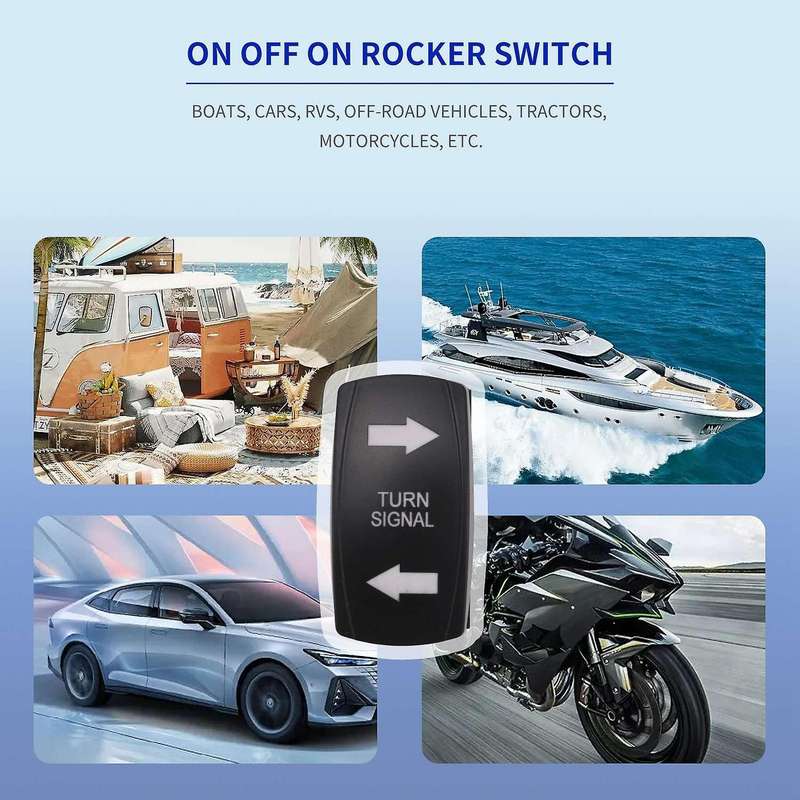 Turn Signal Rocker Switch LED for RV Vehicle Off-Road Tractor Boat Motorcycle 4Pin Universal Switch