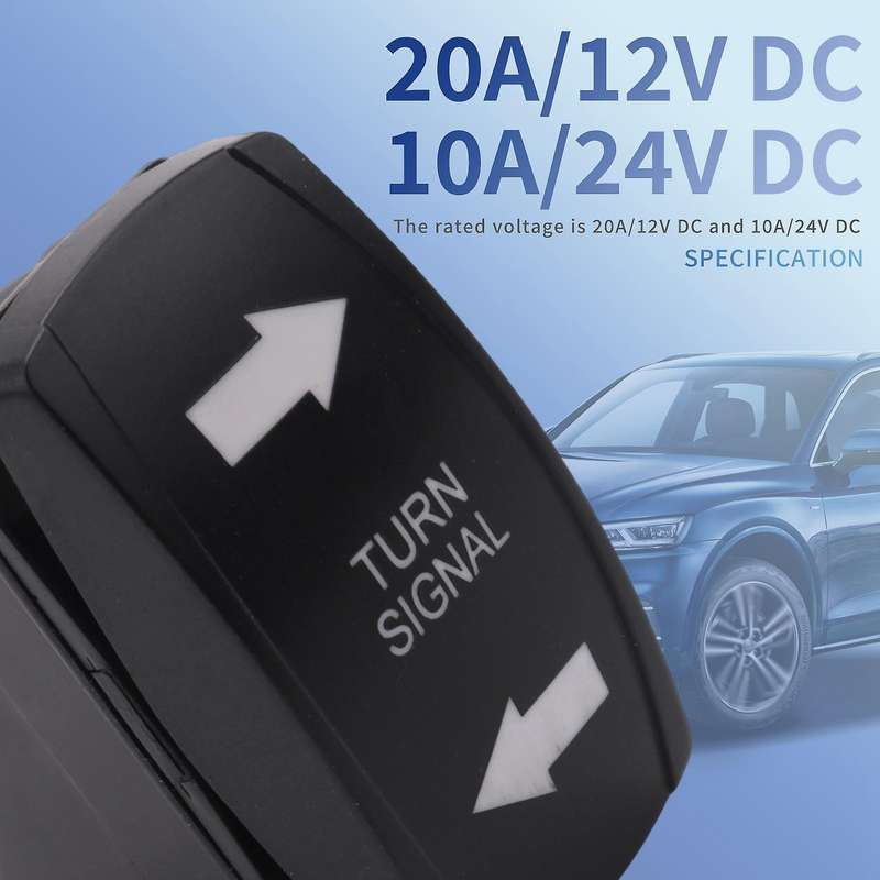 Turn Signal Rocker Switch LED for RV Vehicle Off-Road Tractor Boat Motorcycle 4Pin Universal Switch