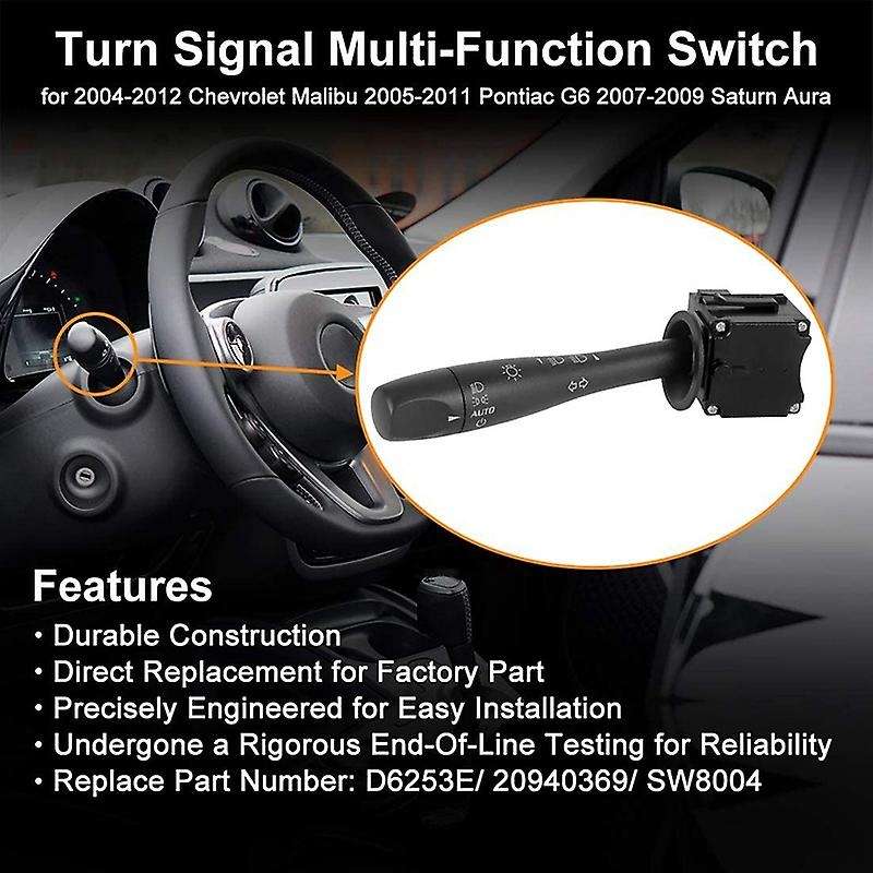 Turn Signal Switch Dimmer High Low Beam Lights Combination Switch for 2004-2012 15913467