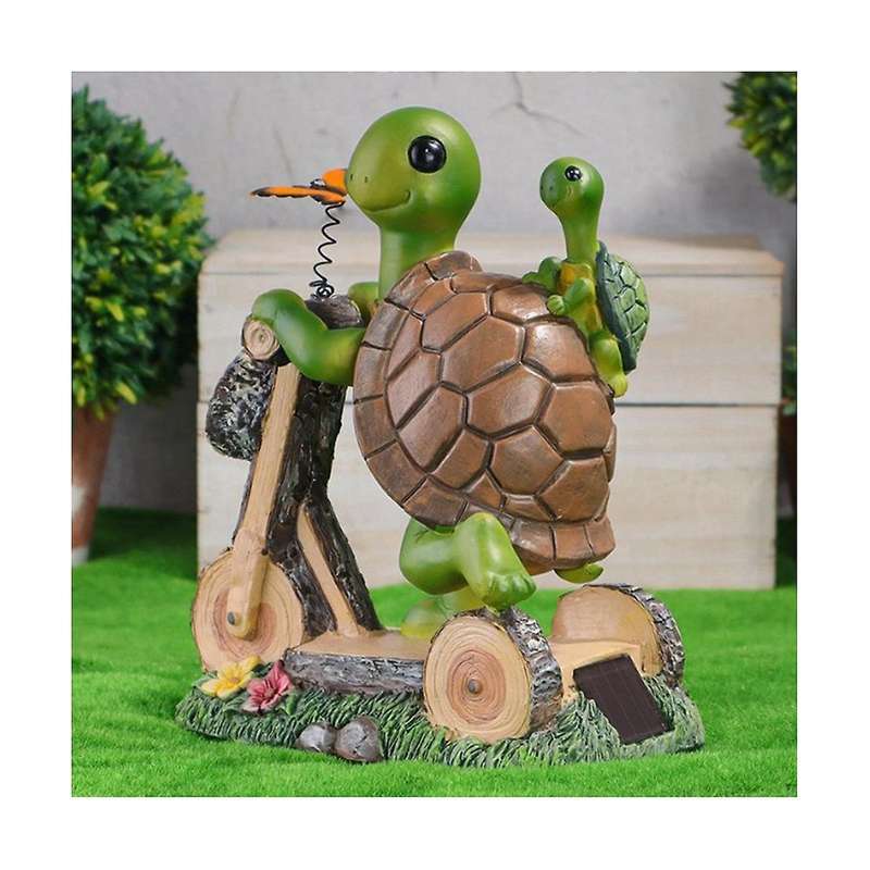 Turtle Outdoor Solar Light Cute Turtle Small Butterfly Garden Decoration Statue Outdoor Turtle Statu
