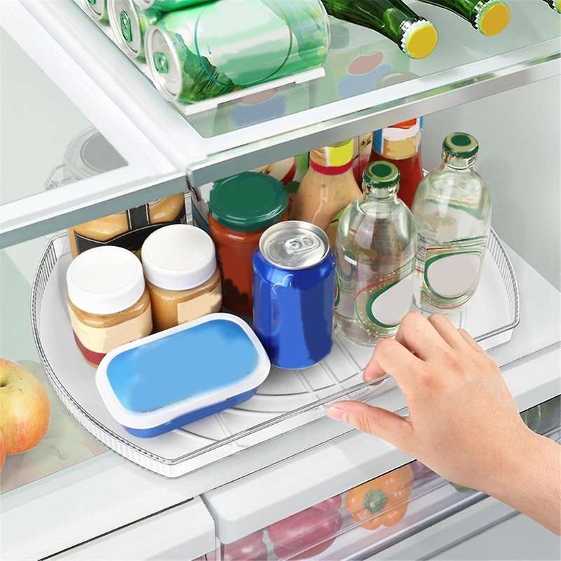 Turntable for Refrigerator, Square Turntable Organizer for Fridge Cabinet, Pantry, 1 Pack - Clear