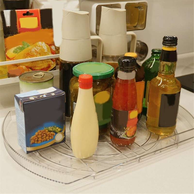Turntable for Refrigerator, Square Turntable Organizer for Fridge Cabinet, Pantry, 1 Pack - Clear
