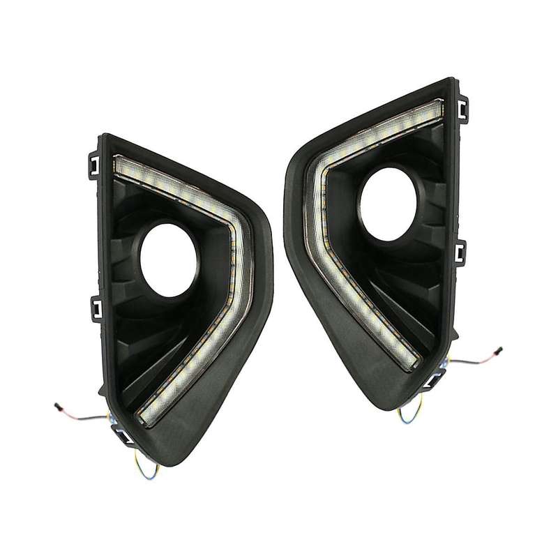 Turn Yellow and Blue Signal Relay Waterproof Car Drl 12v Led Daytime Running Light Fog Lamp for F7
