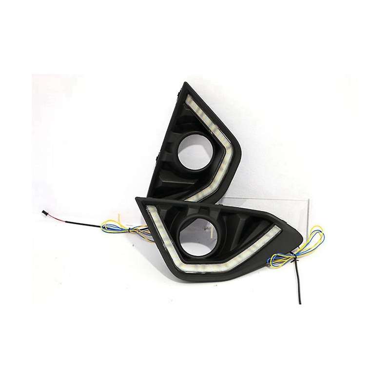 Turn Yellow and Blue Signal Relay Waterproof Car Drl 12v Led Daytime Running Light Fog Lamp for F7