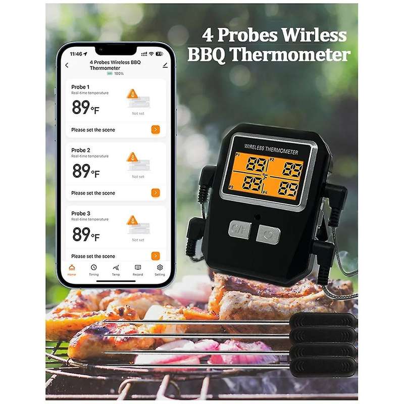 Tuya 100m Wireless Meat Food Thermometer Kitchen Cooking Tool Oven Grill Bbq Bluetooth Temperature M