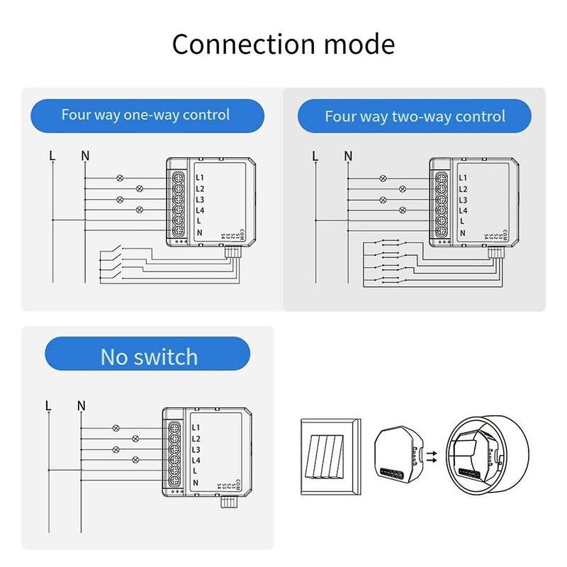 Tuya Smart WiFi Light Switch Control 4 Way Mini Breaker Controlled By Yandex Alexa Home