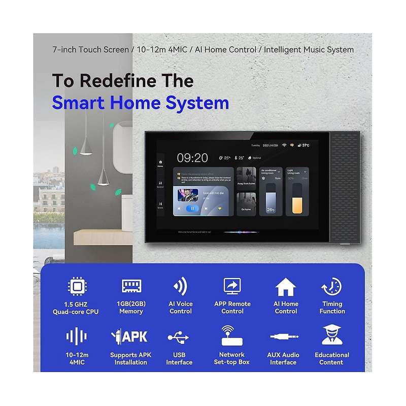 Tuya Smart Home Control Panel Wifi 6.8 Inch Zigbee Gateway Panel Touchscreen Control for Tuya Smart