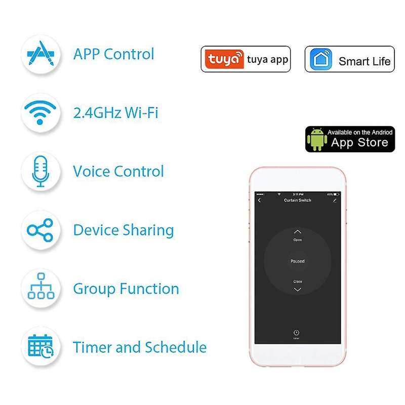 Tuya Smart Wifi Curtain Module Blind Switch for Roller Shutter Electric Motor Work with for Google