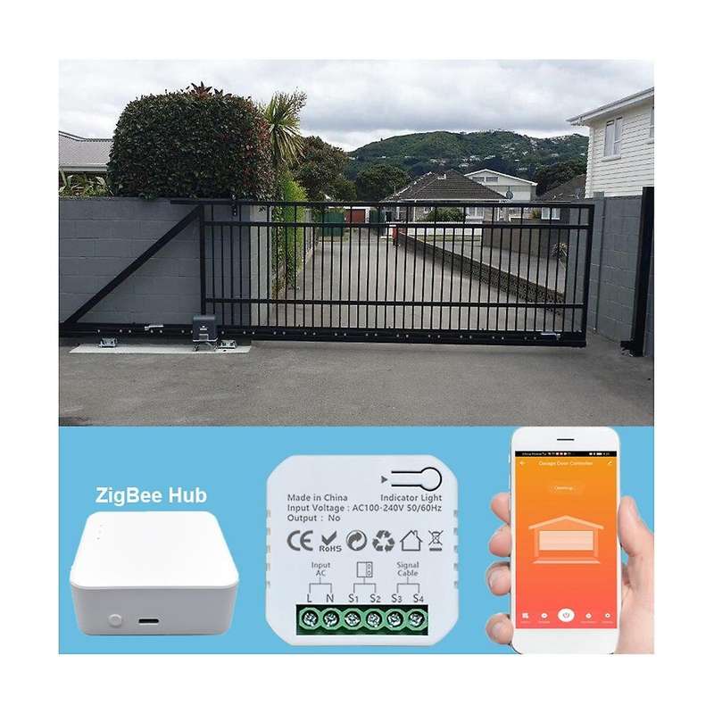 Tuya Smart Life ZigBee Motorized Swing Gate Sliding Gate Controller Dry Contact Voice Control with