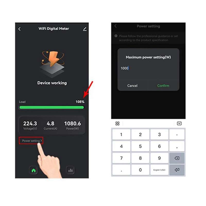 Tuya Smart WiFi Energy Meter 1 Channel with Current Sensor App Monitor Export and Import Power 80A A
