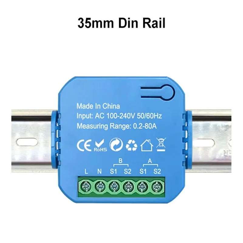 Tuya Smart ZigBee Energy Meter Bidirectional with Current Transformer Clamp App Monitor Power 80A(1C