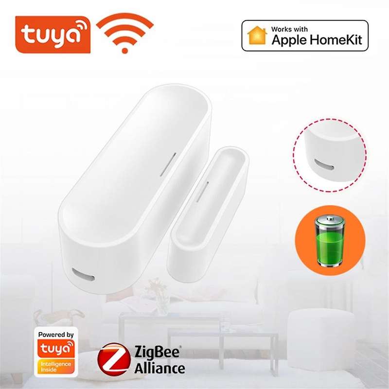 Tuya Smart ZigBee Door Window Sensor Smart Home Wireless Door Detector APP Remote Alarm Works Suppor