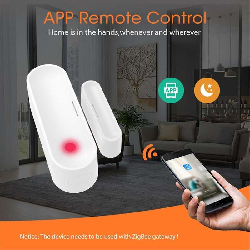 Tuya Smart ZigBee Door Window Sensor Smart Home Wireless Door Detector APP Remote Alarm Works Suppor