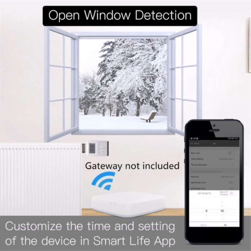 Tuya Smart ZigBee Radiator Actuator TRV Programmable Thermostatic Radiator Valve App Remote Tempera