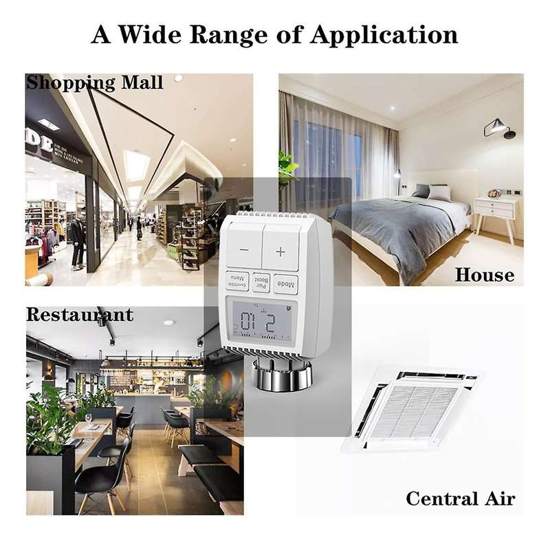 Tuya Smart ZigBee Radiator Actuator TRV Programmable Thermostatic Radiator Valve App Remote Tempera