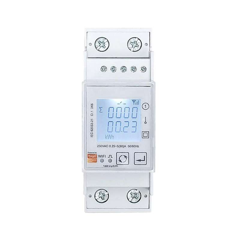Tuya Wifi Bidirectional Energy Meter Single Phase 80a Kwh Power Monitor Wattmeter Voltmeter Amperme