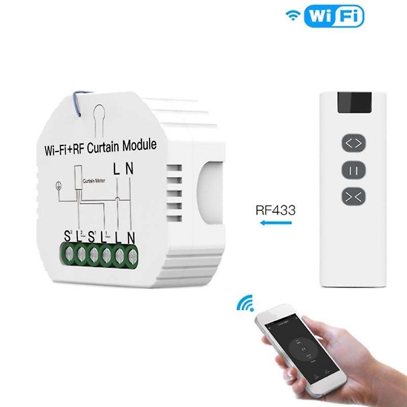 Tuya WiFi RF Roller Blind Shutter Curtain Switch Module for Electric Motor Sunscreen Works with Home