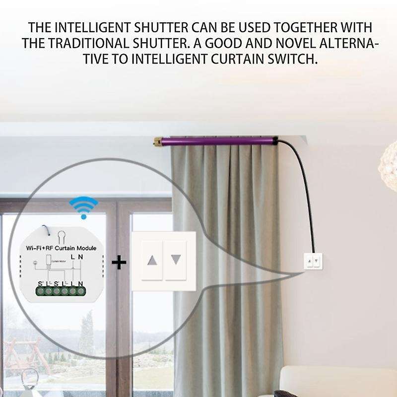 Tuya WiFi RF Roller Blind Shutter Curtain Switch Module for Electric Motor Sunscreen Works with Home