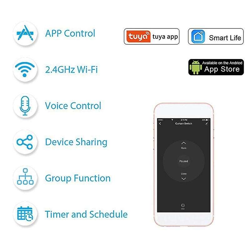 Tuya WiFi RF Curtain Switch Module APP/Voice Remotes Control Compatible with Alexa Google Home Timin