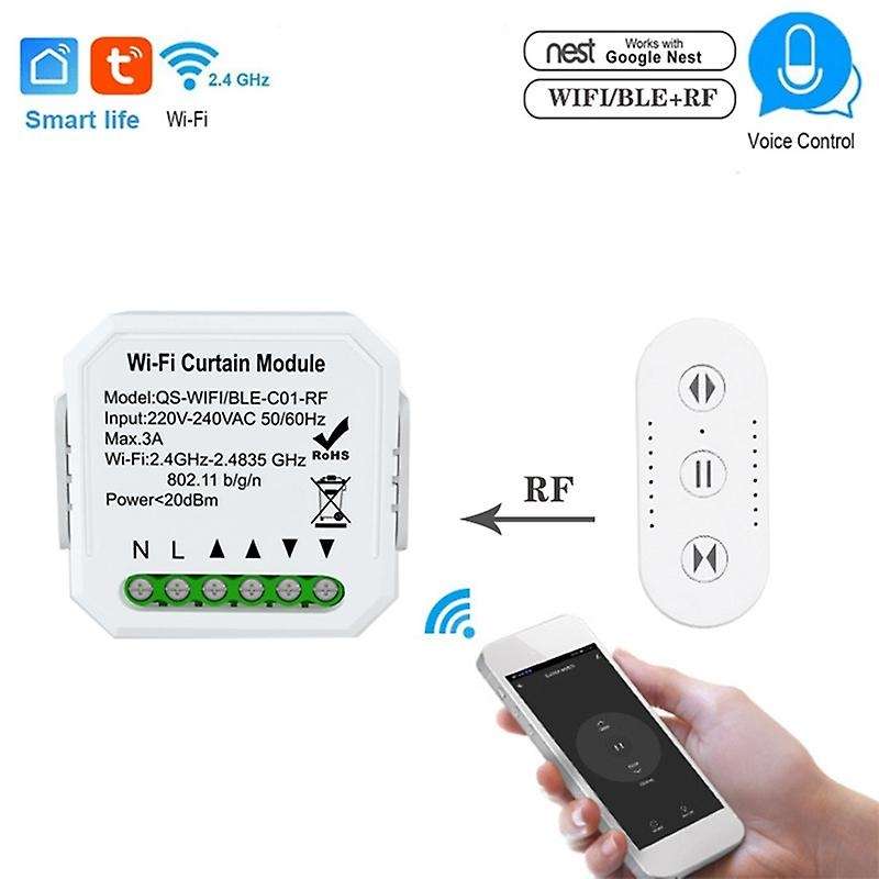 Tuya WiFi RF Curtain Switch Module APP/Voice Remotes Control Compatible with Alexa Google Home Timin
