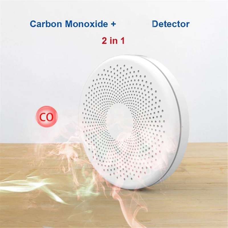 Tuya Wifi Carbon Monoxide Smoke Detector 2-in-1 Smoke Sensor Smart Life App Control Fire Alarm Secu
