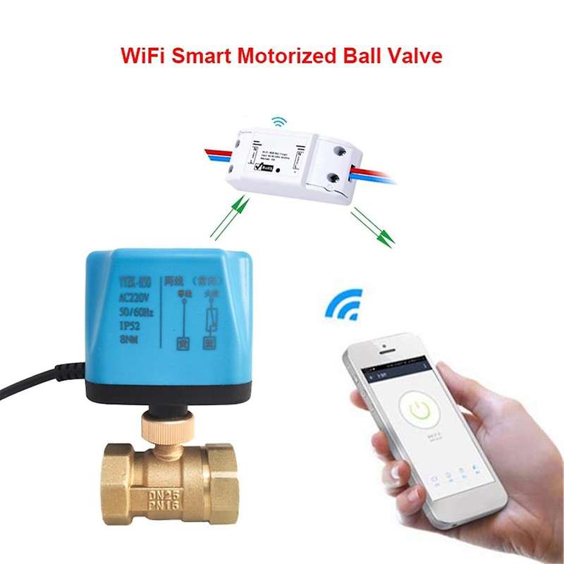 Tuya WiFi Smart Motorized Ball Valve Timing Water Smart Switch Electric Valve with Smart Life for Al
