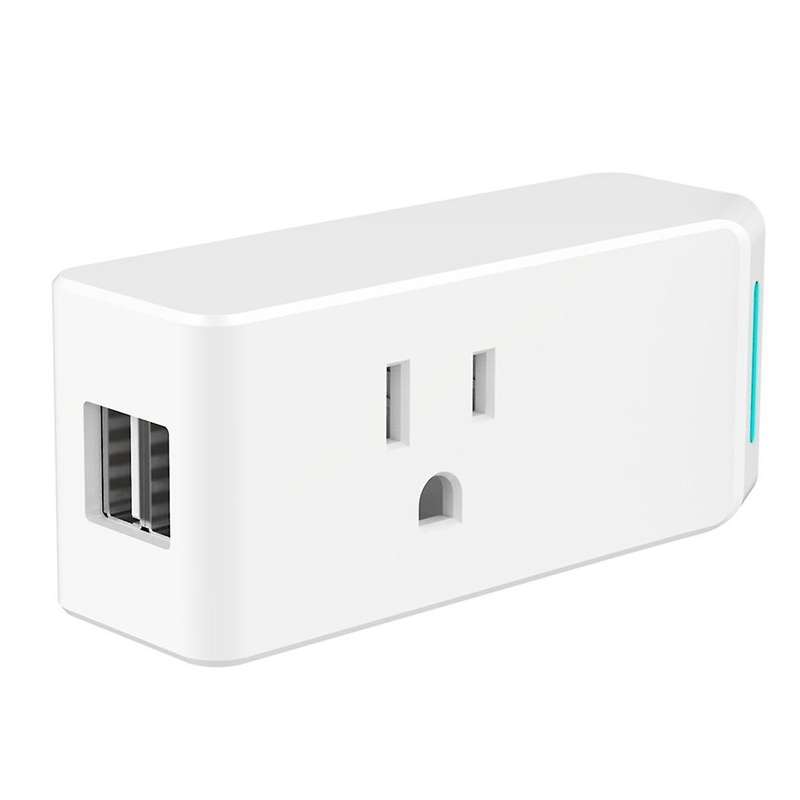 Tuya Wifi Smart Socket Appliances Timing Function with 2 Usb Ports App Work for Alexa Google Home V