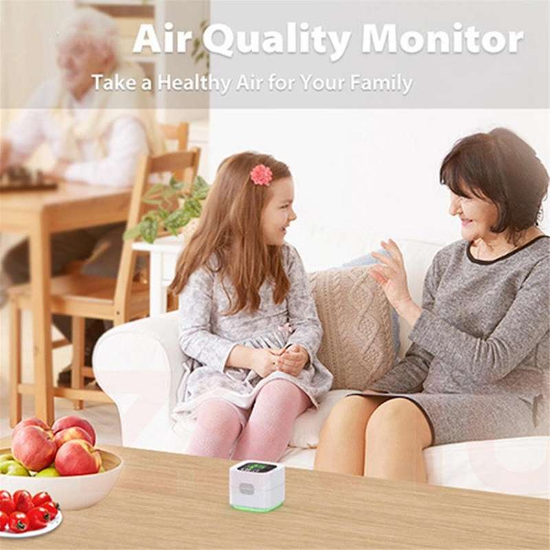 Tuya Wifi Smart Air Quality Analyzer Sensor Pm2.5 Pm10 Lcd Display Temperature Monitoring Smart Home