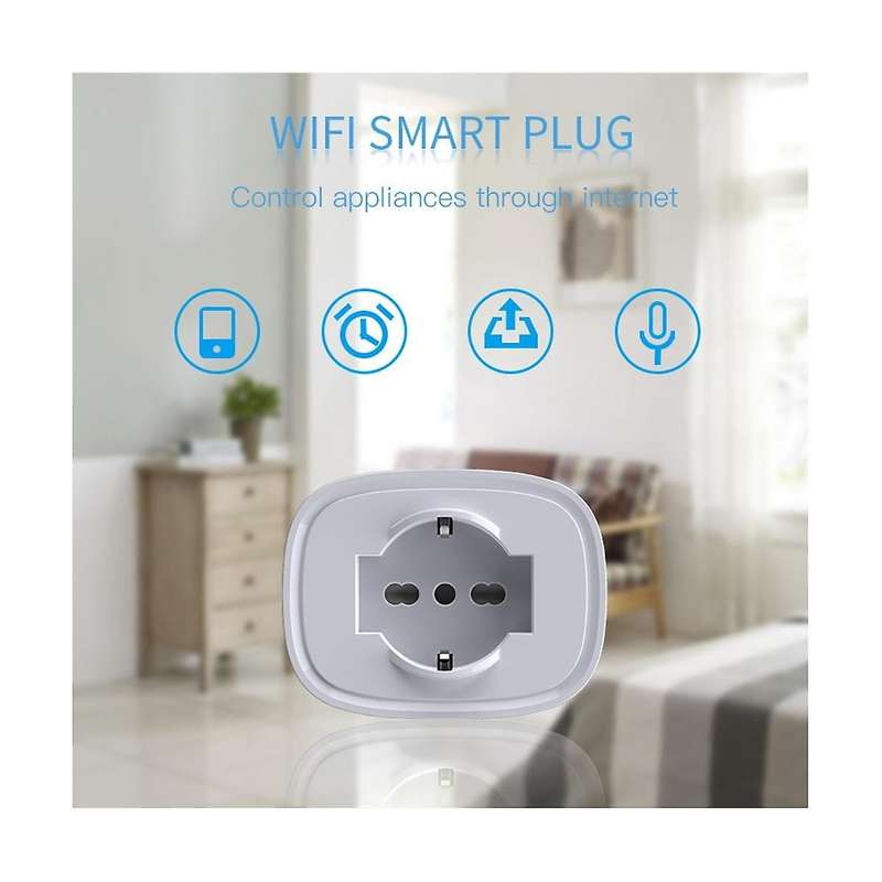Tuya Wifi Smart Plug Socket 16a Power Monitor Timing Function Smart Life App Control Outlet for Ale