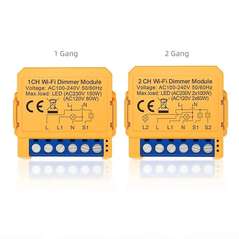 Tuya WiFi Smart Dimmer Switch Module 1CH Control LED Lights Dimmable Switch Stepless Dimming+Voice C