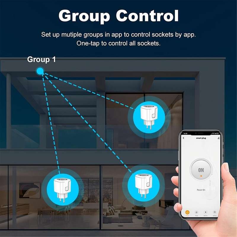 Tuya WiFi Smart Plug 20A EU Smart Socket with Power Monitor Timing Smart Life Support for Alexa Home
