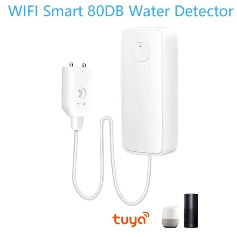 Tuya WiFi Smart Water Leak Sensor Water Overflow Level Detector Security Sound Alarm System Flood Le