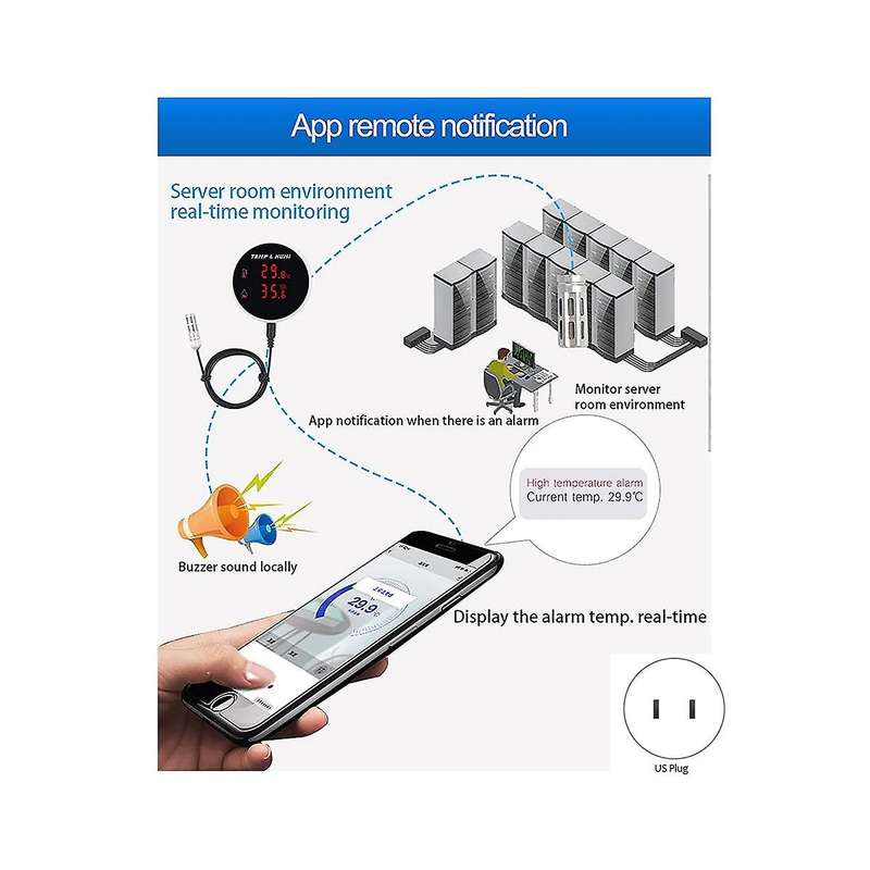 Tuya Wifi Temperature and Humidity Sensor External Probe Lcd Display Thermometer Hygrometer Remote