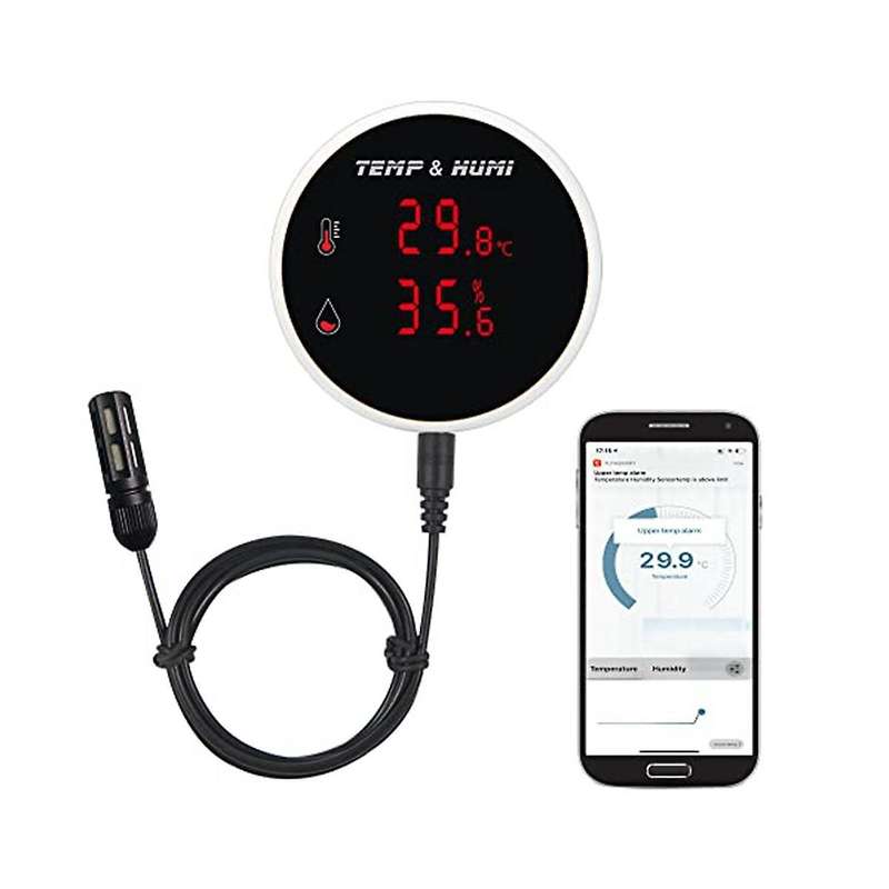 Tuya Wifi Temperature and Humidity Sensor External Probe Lcd Display Thermometer Hygrometer Remote