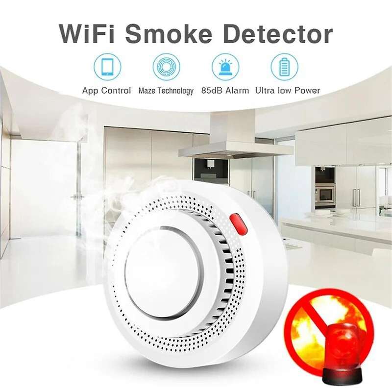 Tuya WiFi Smoke Detector Fire Protection Smoke Alarm Combination Fire Alarm Home Security System Fir