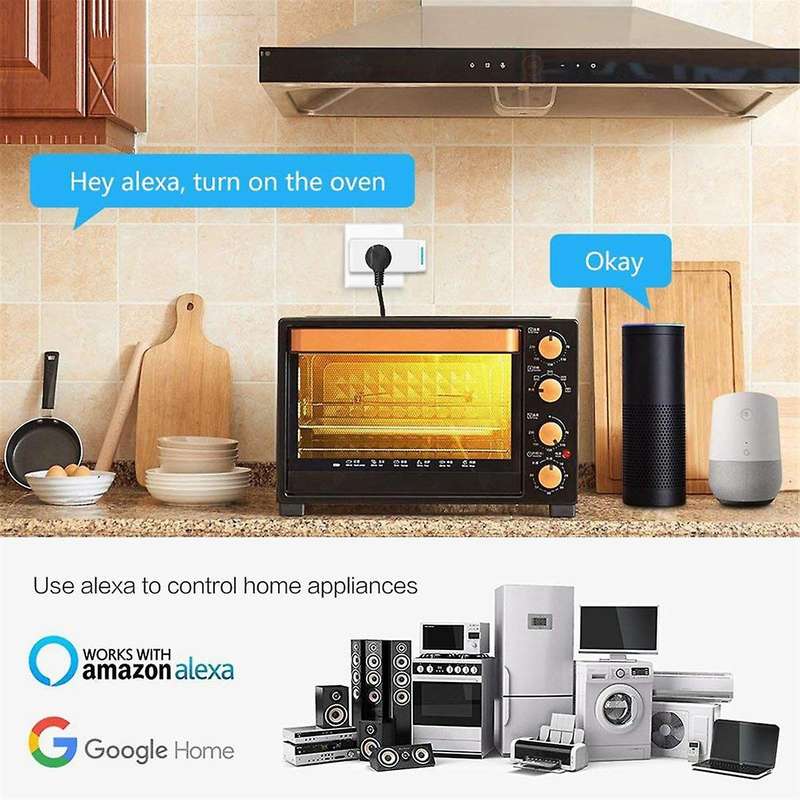 Tuya WiFi Smart Socket Appliances Timing Function with 2 USB Ports APP Work for Alexa Google Home Vo