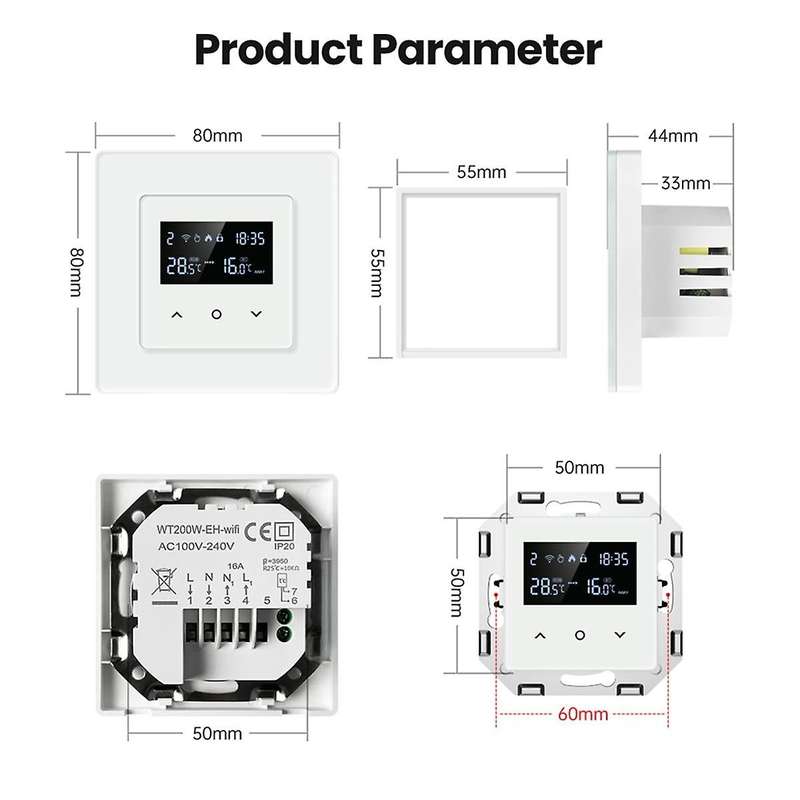 Tuya Wifi Smart Thermostat Temperature Water Gas Boiler Controller Work for Alexa Google Home (3a Wa